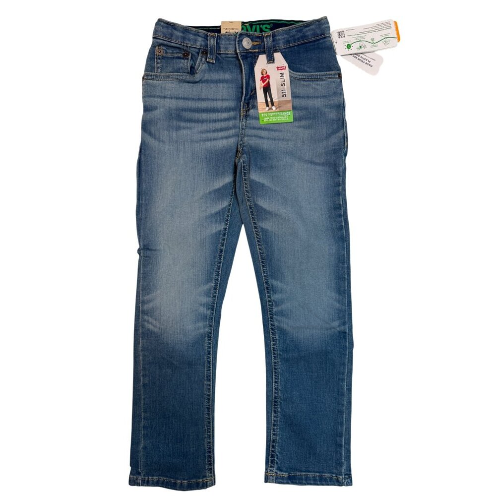 NWT Levis 511 Slim Fit Boys Jeans 7 Reg Stretch Adjustable Waistband NWT